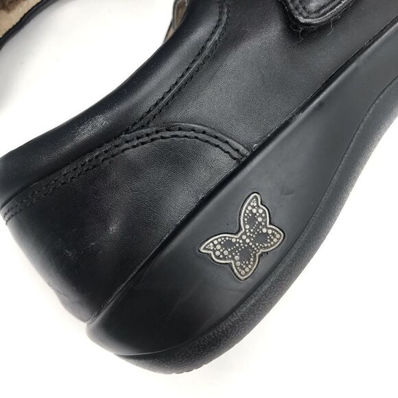 Alegria KHLOE Black Leather Buckle Side Slip On Loafer Comfort Support Shoes - Picture 9 of 16